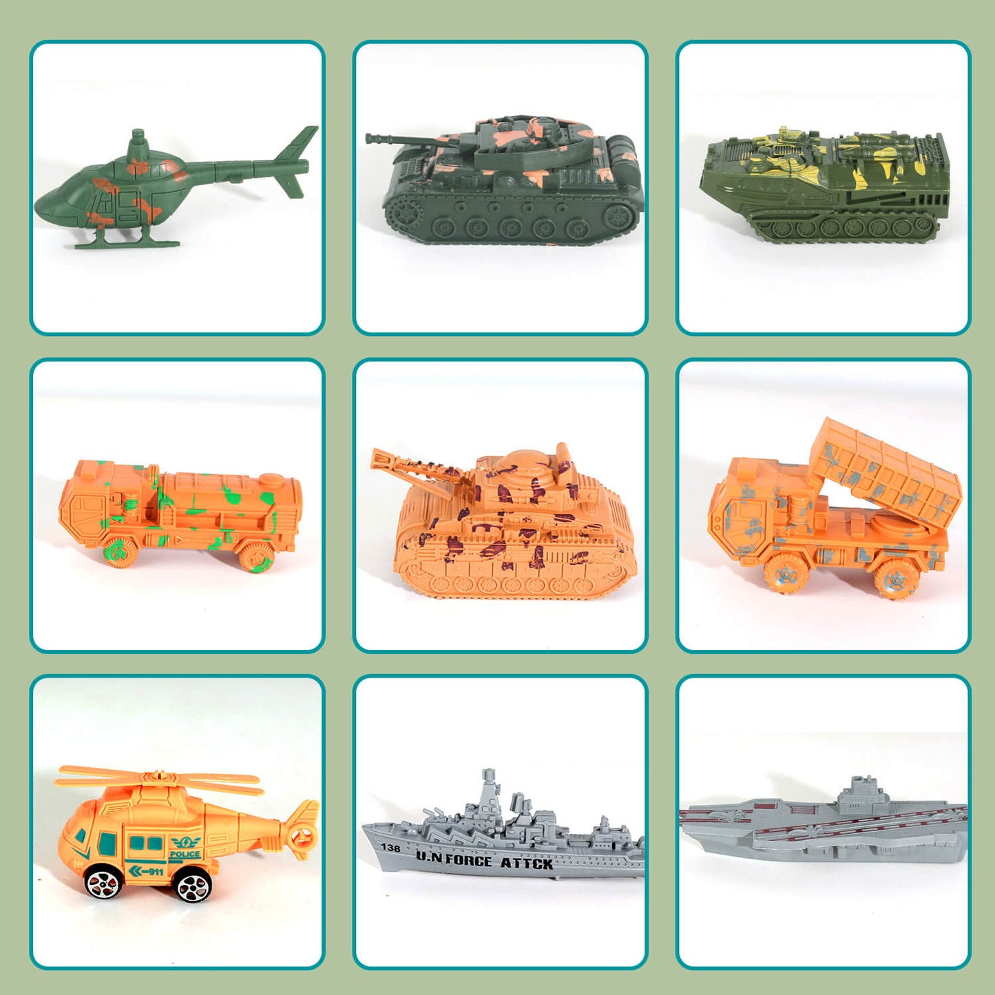 Jiakora Army Men Toys Large Battle Playset - Includes Military Action Figures, Battle Mat, Vehicles, Tanks, Aircrafts & Boats, Pretend Army Base Accessories, Mini Military Playsets Toys for Boys 4-12 Years Old