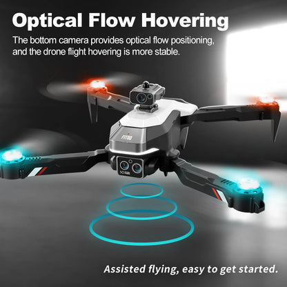 Jiakora Drone with Camera for Adults and Kids, 360° Obstacle Avoidance Flight, Colorful Lights, Motorized Adjustable HD Dual Camera, 2.4GHz RC Airplane, 2 Batteries, Christmas Toys Gift, 11 Inch