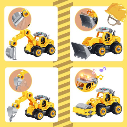 Jiakora Take Apart Construction Toy for Kids - 4-in-1 Take Apart Truck with Drill, 34pc,RC Truck Toy Construction Vehicle Building Take Apart Toys with Electric Drill Remote Control