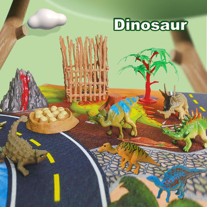 Realistic Dinosaur Toys, 25 Pieces, 3-7 Inch Models with Dinosaur Kingdom Map, Dinosaur Playset for Kids 3+, Educational Toys for Boys and Girls