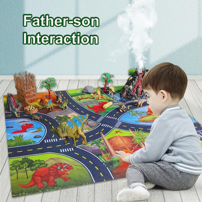 Realistic Dinosaur Toys, 25 Pieces, 3-7 Inch Models with Dinosaur Kingdom Map, Dinosaur Playset for Kids 3+, Educational Toys for Boys and Girls