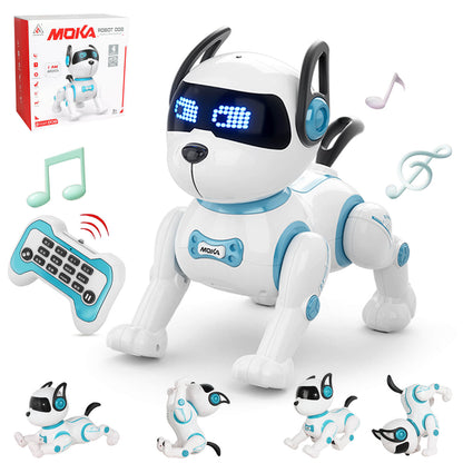 Jiakora Remote Control Robotic Dog - Electric Dog Pet Toy with Touch Function, Dancing, Singing, Rechargeable Smart Animal Toy with 2 Battery - Perfect Birthday Christmas Gift for Kids Ages 3+